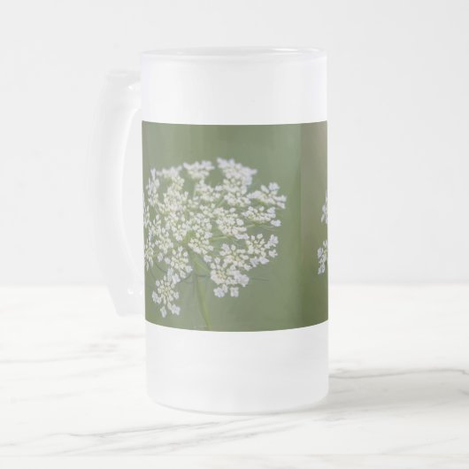 クイーンアンズレースフロステッドグラスビアマグ フロストグラスビールジョッキ (正面左)