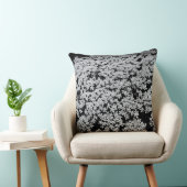 クイーンアンズレースワイルドフラワーB&W クッション (椅子)