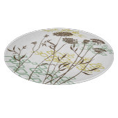 クイーンアンズレース/ホワイトラウンドガラス切断ボード カッティングボード (角)