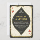 クイーンアンドキングトランプのポーカーカード結婚式招待状 招待状 (正面)