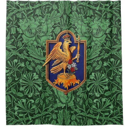 クイーンアンヌボレーン王室の《鳥》ハヤブサバッジ シャワーカーテン (正面)