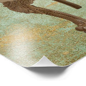 クイーンアンピンク牡丹と金ゴールドグリーン フォトプリント            (角)