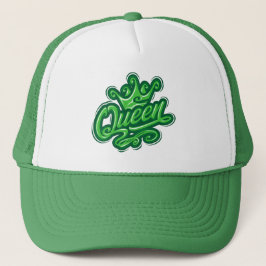 クイーンウィズクラウンタイポグラフィデザイン キャップ