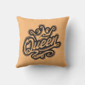 クイーンウィズクラウンタイポグラフィデザイン クッション (裏面)