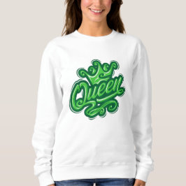 クイーンウィズクラウンタイポグラフィデザイン スウェットシャツ