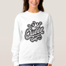 クイーンウィズクラウンタイポグラフィデザイン