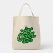 クイーンウィズクラウンタイポグラフィデザイン トートバッグ (裏面)
