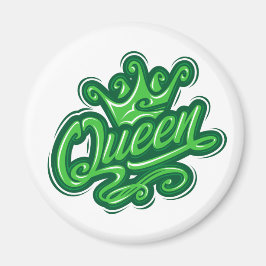 クイーンウィズクラウンタイポグラフィデザイン マグネット