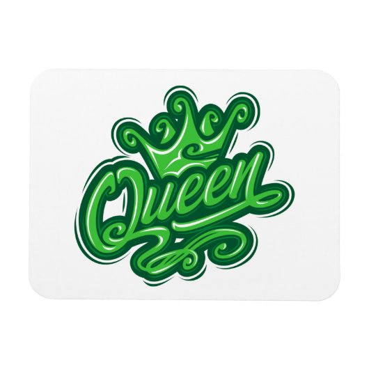 クイーンウィズクラウンタイポグラフィデザイン マグネット (横)