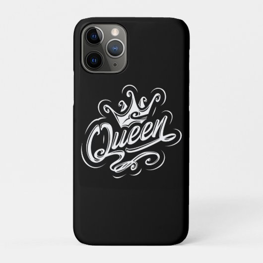 クイーンウィズクラウンタイポグラフィデザイン Case-Mate iPhoneケース (裏)