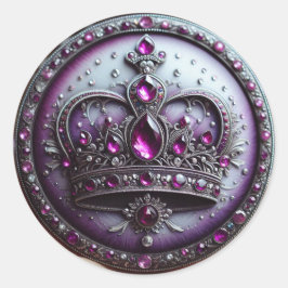 クイーンエスサークラウン – パープルロイヤリティ ラウンドシール