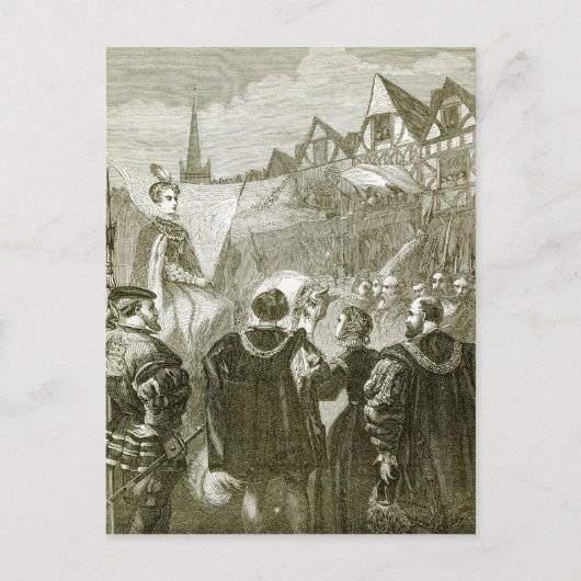 クイーンエリザベスがロンドンに入団 ポストカード (正面)