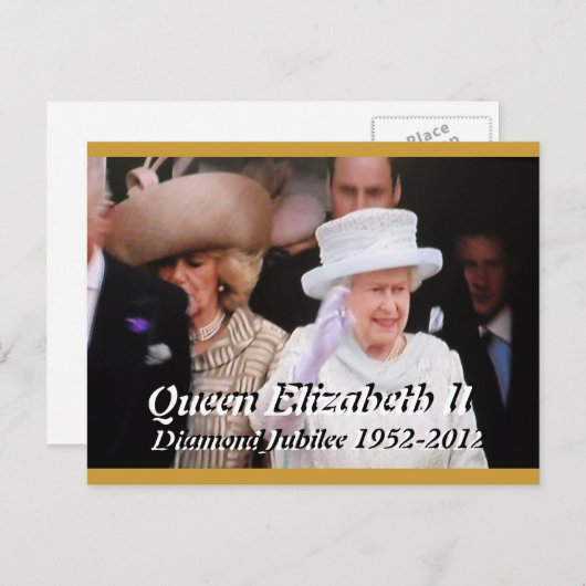クイーンエリザベスダイアモンドジュビリーポートレートはがき ポストカード (正面/裏面)