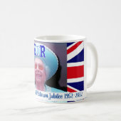 クイーンエリザベスプラチナジュビリー記念マグカップ コーヒーマグカップ (正面右)