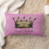 クイーンエリザベス名前をカスタムする王室の金ゴールドクラウン ランバークッション (ブランケット)