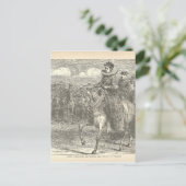 クイーンエリザベスIアットティルベリーアンティーク版木、銅版、版画 ポストカード (スタンド正面)