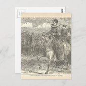 クイーンエリザベスIアットティルベリーアンティーク版木、銅版、版画 ポストカード (正面/裏面)