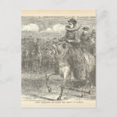 クイーンエリザベスIアットティルベリーアンティーク版木、銅版、版画 ポストカード (正面)