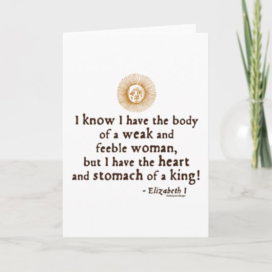 クイーンエリザベスIティルベリー引用文 カード (正面)