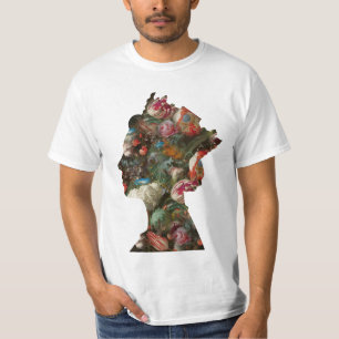 クイーンエリザベスIIシルエット花 Tシャツ