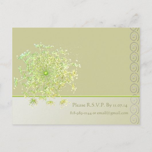 クイーンエレガントアンズレース結婚式招待状 インビテーションポストカード (裏面)