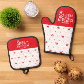 クイーンエレガントクラウンシックカスタムパターン 鍋つかみ&鍋敷きセット (トップダウン)