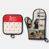 クイーンエレガントクラウンシック柄3フォトカスタムー 鍋つかみ&鍋敷きセット (正面)