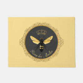 クイーンエレガントビーフランスのグレイ金ゴールドイエロー ドアマット