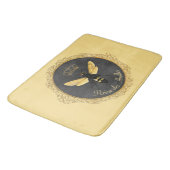 クイーンエレガントビーフランスのグレイ金ゴールドイエロー バスマット (アングル)