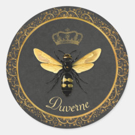 クイーンエレガントビーフランスのグレイ金ゴールドイエロー ラウンドシール