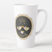 クイーンエレガントビーフランスのピンクローズグレー金ゴールド カフェラテマグ (右)