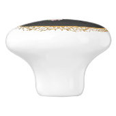 クイーンエレガントビーフランスのピンクローズグレー金ゴールド セラミックノブ (側面)