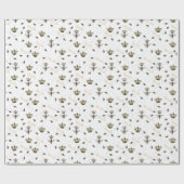 クイーンエレガントビー金ゴールドクラウンホワイト ラッピングペーパー (フラット)