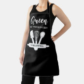 クイーンオブザキッチン名前をカスタムする白黒 エプロン (インサイチュ)