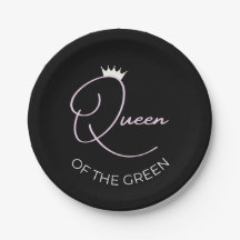 クイーンオブザグリーン女性ゴルフをテーマにした紙プレート