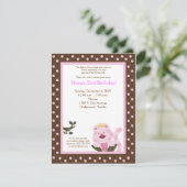 クイーンオブザジャングルピンクタイガー誕生日招待状 招待状 (スタンド正面)