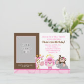 クイーンオブザジャングル&フレンズ誕生日招待状 招待状 (スタンド正面)