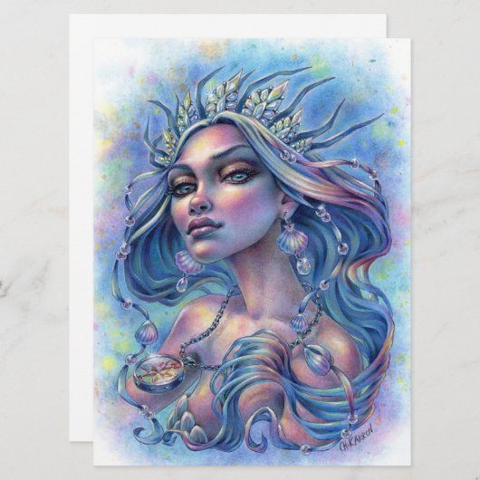 クイーンオブザセブンシーズマーメイドファンタジーアートカード (正面/裏面)
