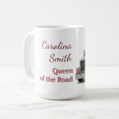 クイーンオブザロード誕生日女性トラックドライバー コーヒーマグカップ (正面左)