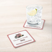 クイーンオブザロード誕生日女性トラックドライバー スクエアペーパーコースター (インサイチュ)