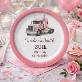 クイーンオブザロード誕生日女性トラックドライバー ペーパープレート