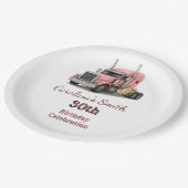 クイーンオブザロード誕生日女性トラックドライバー ペーパープレート (アングル)