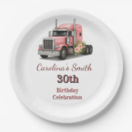 クイーンオブザロード誕生日女性トラックドライバー ペーパープレート