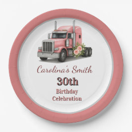 クイーンオブザロード誕生日女性トラックドライバー ペーパープレート