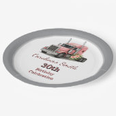 クイーンオブザロード誕生日女性トラックドライバー ペーパープレート (アングル)