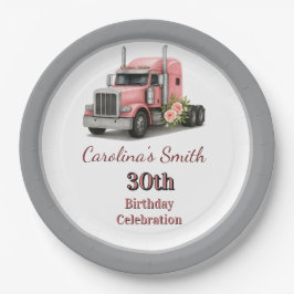 クイーンオブザロード誕生日女性トラックドライバー ペーパープレート