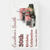 クイーンオブザロード誕生日女性トラックドライバー 横断幕 (縦)