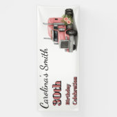 クイーンオブザロード誕生日女性トラックドライバー 横断幕 (縦)