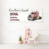 クイーンオブザロード誕生日女性トラックドライバー 横断幕 (インサイチュ)