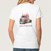 クイーンオブザロード誕生日女性トラックドライバー Tシャツ (裏面)